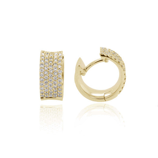 18K WHITE GOLD DIAMOND PAVE EARRINGS