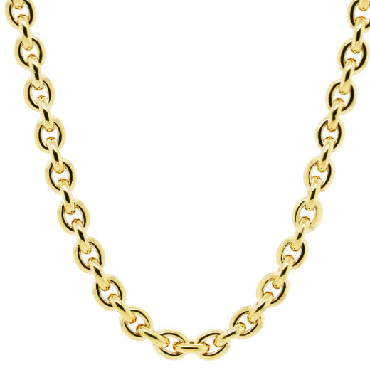 9CT YELLOW GOLD LARGE BELCHER NECKLACE