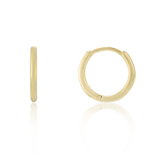 9K YELLOW GOLD 15MM HUGGIE EARRINGS