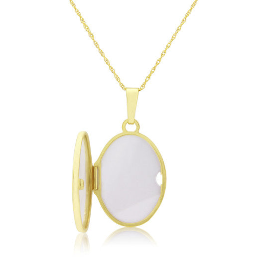 9CT YELLOW GOLD MOTHER OF PEARL LOCKET