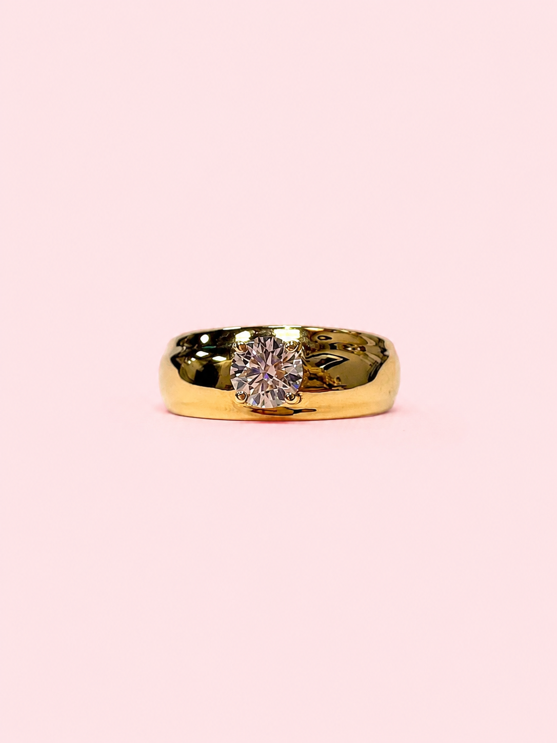 chunky engagement ring, chunky diamond ring, thick band engagement ring, chunky solitaire ring, round brilliant diamond engagement ring, lab grown diamond engagement ring UK, bespoke diamond ring Harrogate, platinum chunky ring, 18ct gold chunky engagement ring, certified lab grown diamond, 0.73ct diamond ring, custom engagement ring Yorkshire, statement solitaire engagement ring, tapered band engagement ring, lab grown diamond ring near me, DVS1 diamond ring