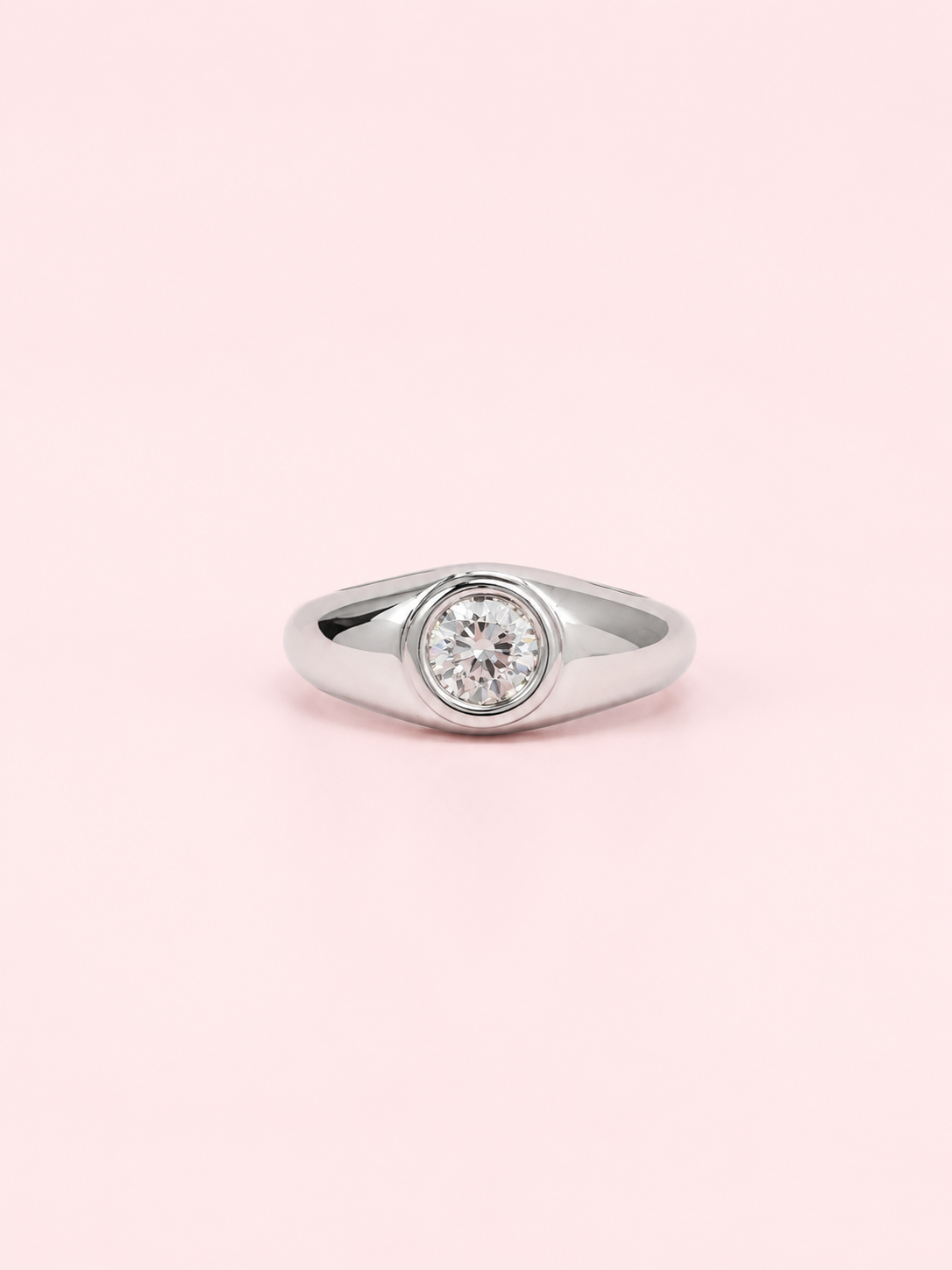 signet ring diamond, chunky signet ring, bezel set diamond ring, tapered band ring, men's diamond signet ring, round brilliant lab grown diamond, lab grown diamond ring UK, bespoke diamond ring Harrogate, platinum signet ring, 18ct gold signet ring, certified lab grown diamond, 0.50ct diamond ring, custom men's ring Yorkshire, statement signet ring, lab grown diamond ring near me, DVS1 diamond ring