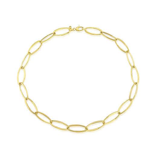 9CT YELLOW GOLD OVAL LINK NECKLACE