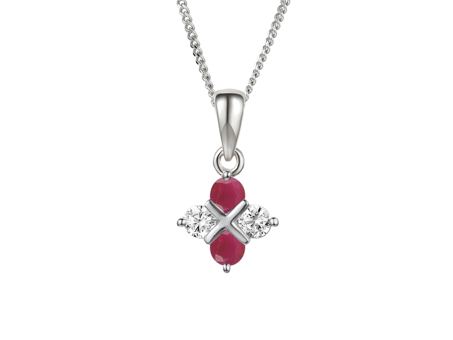 RUBY AND CZ SERENITY SILVER NECKLACE