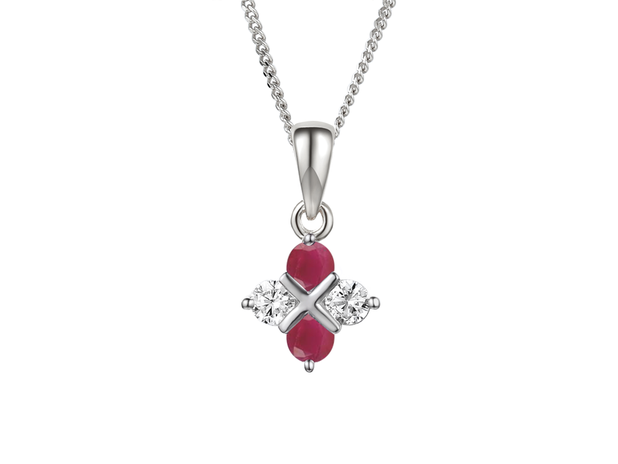 RUBY AND CZ SERENITY SILVER EARRINGS