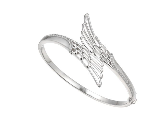 ANGELICA WINGS SILVER BANGLE