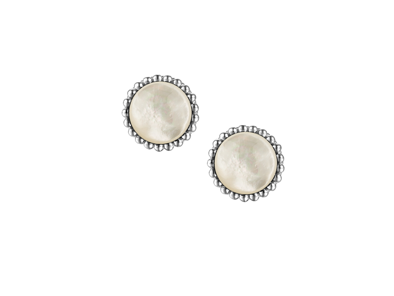 WHITE MOTHER OF PEARL SILVER EARRINGS