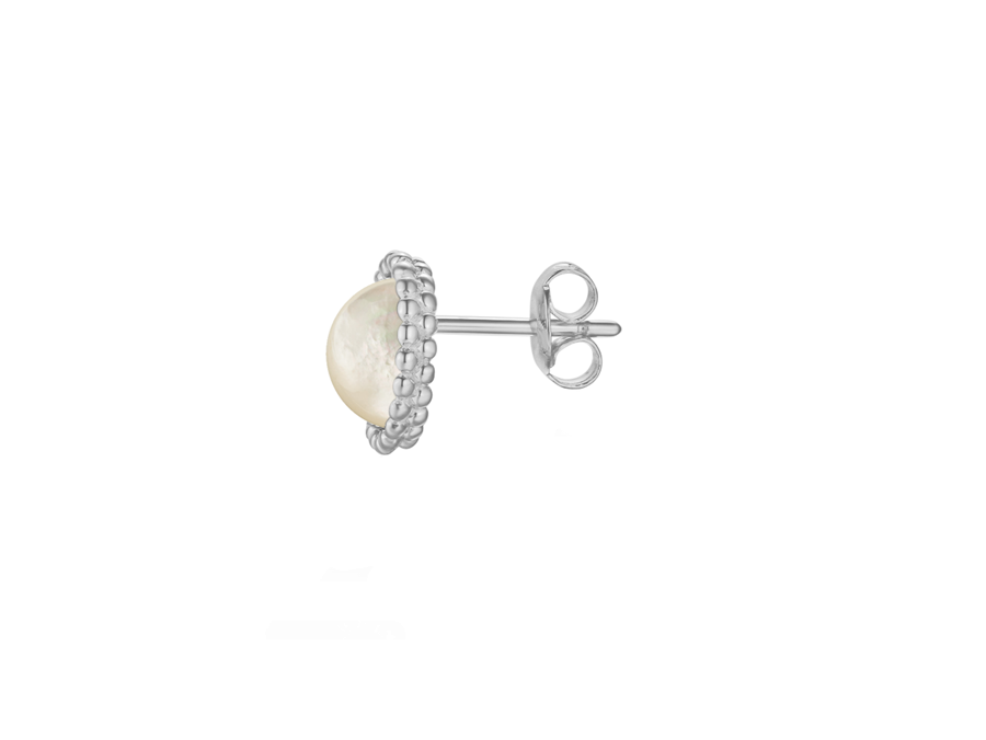 WHITE MOTHER OF PEARL SILVER EARRINGS
