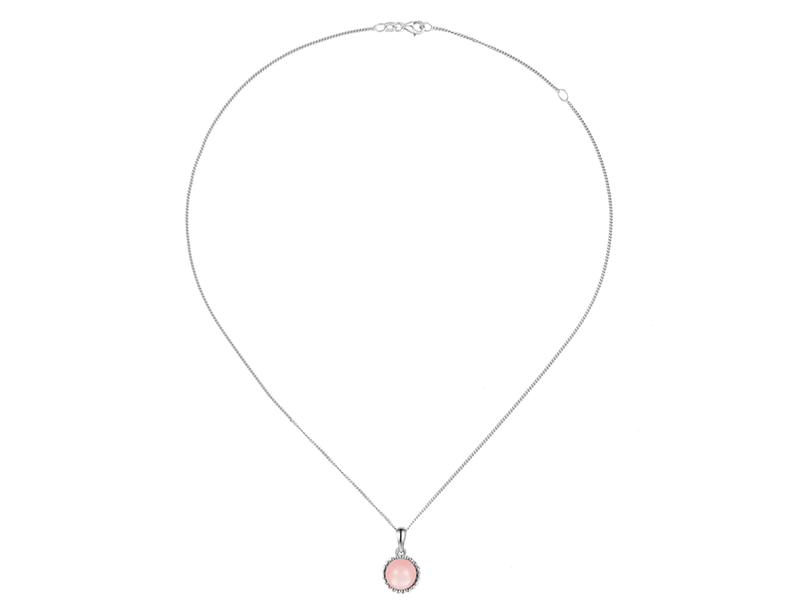 PINK MOTHER OF PEARL SILVER NECKLACE