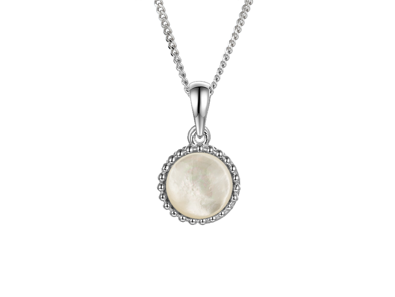 WHITE MOTHER OF PEARL SILVER NECKLACE