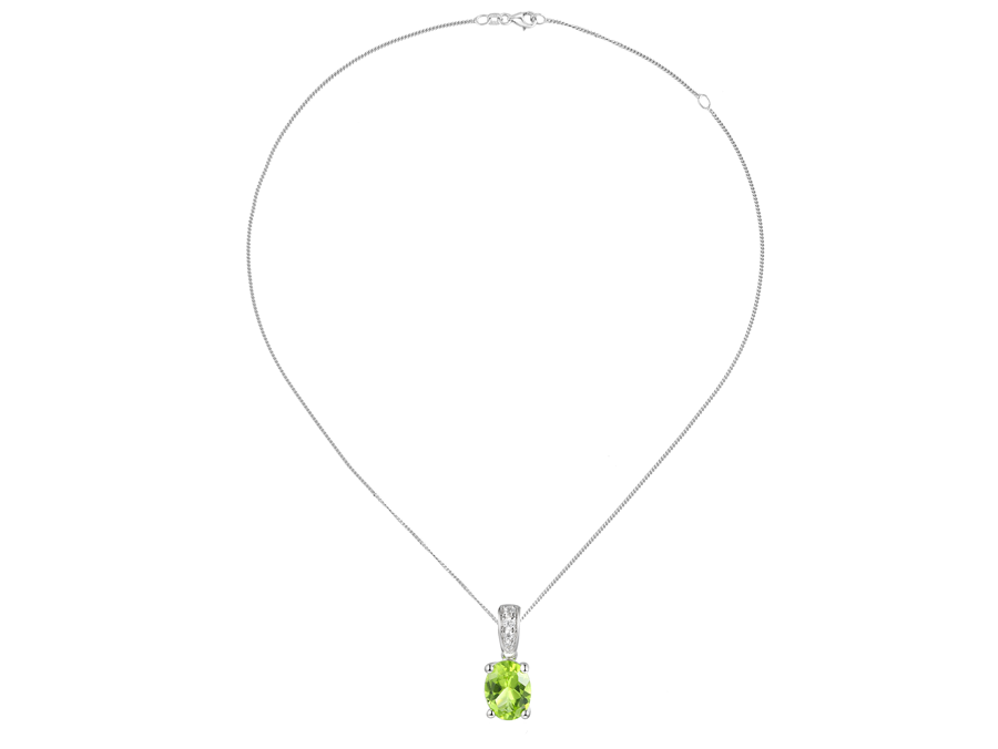 PERIDOT AND SILVER NECKLACE