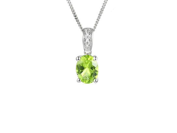 PERIDOT AND SILVER NECKLACE