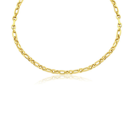 SOLID GOLD OVAL LINK NECKLACE