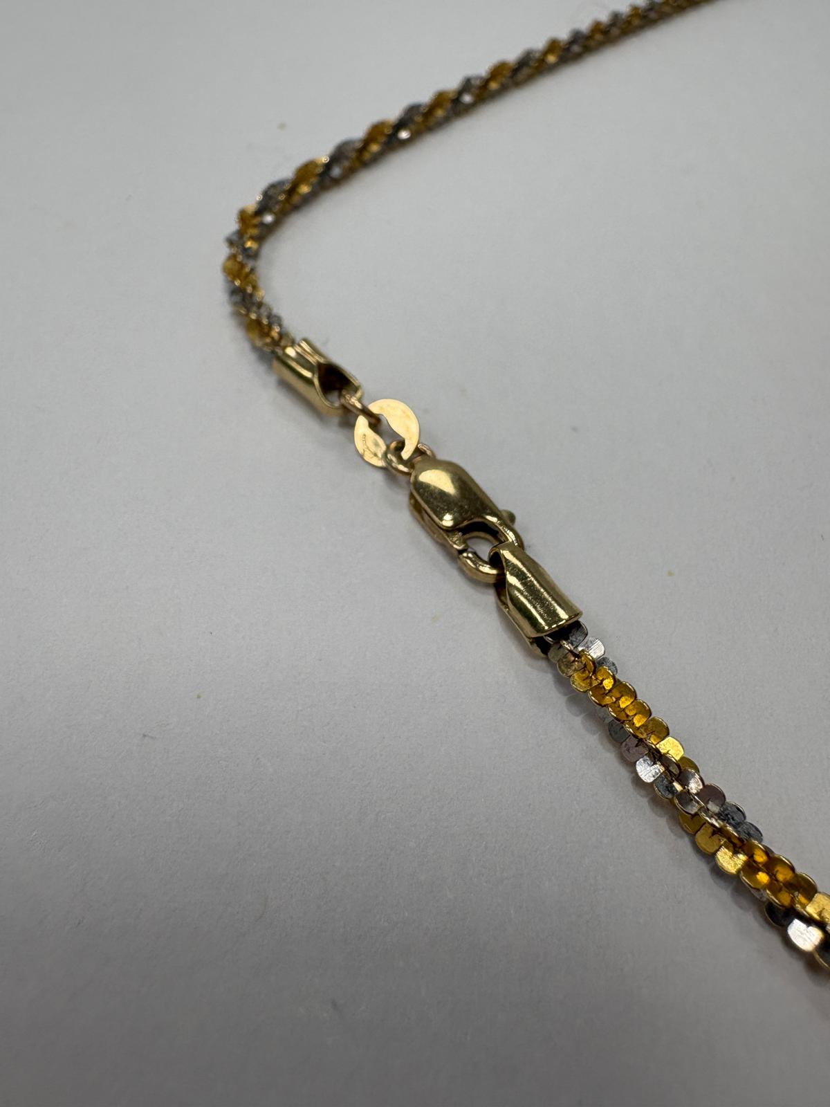 9k yellow and white gold twist chain harrogate yorkshire jewellers uk 