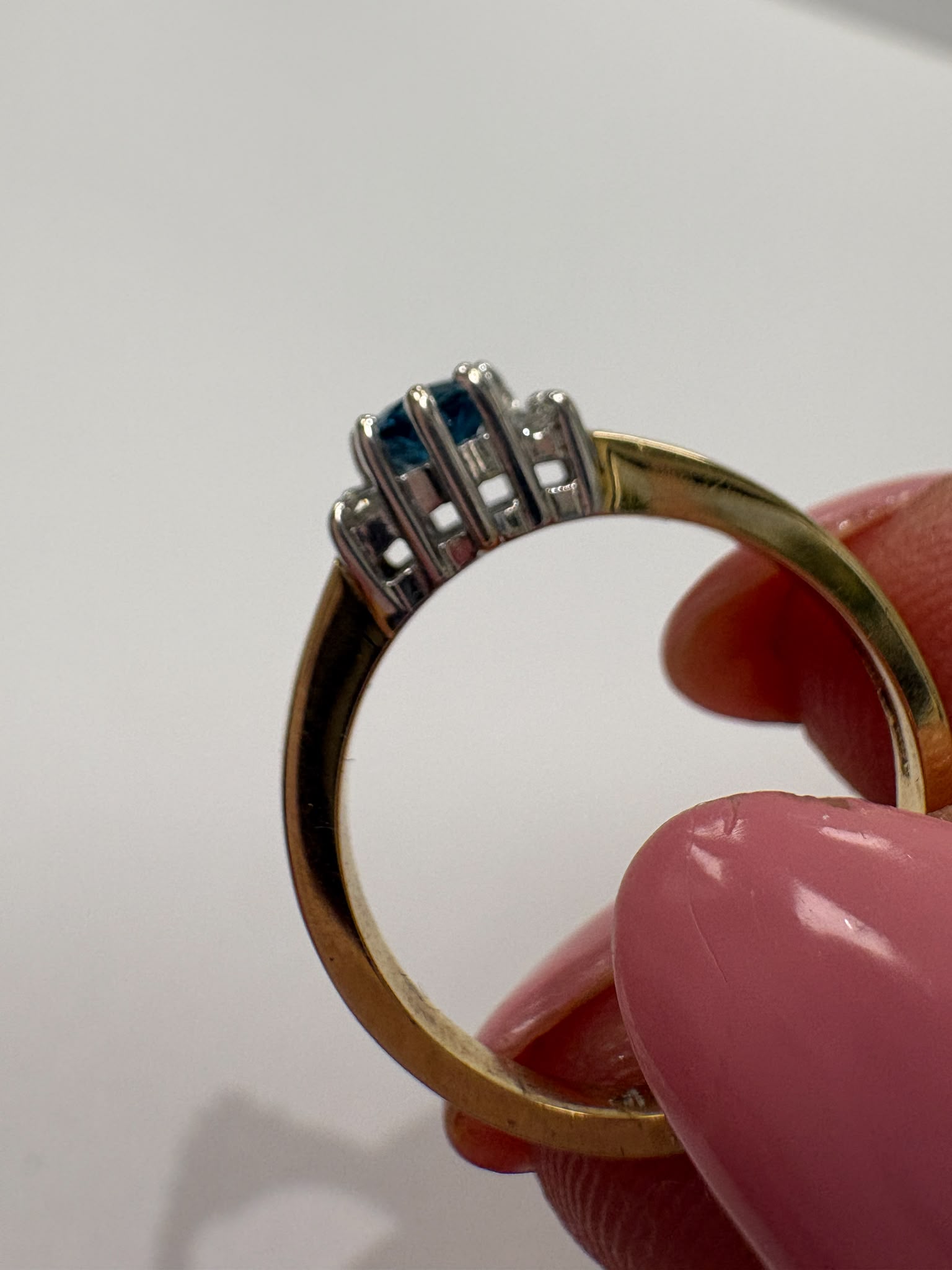 blue topaz ring, blue topaz and diamond ring, second hand blue topaz ring UK, pre-loved topaz ring, vintage blue topaz ring, 9ct gold topaz ring, topaz cluster ring, second hand jewellery Harrogate, second hand jewellery Leeds, second hand jewellery York, second hand jewellery Yorkshire, pre-owned gemstone ring UK, antique blue topaz ring, blue gemstone ring, buy second hand topaz ring, topaz ring size M, blue topaz ring near me, fine jewellery Harrogate, pre-loved jewellery Yorkshire, December birthstone r