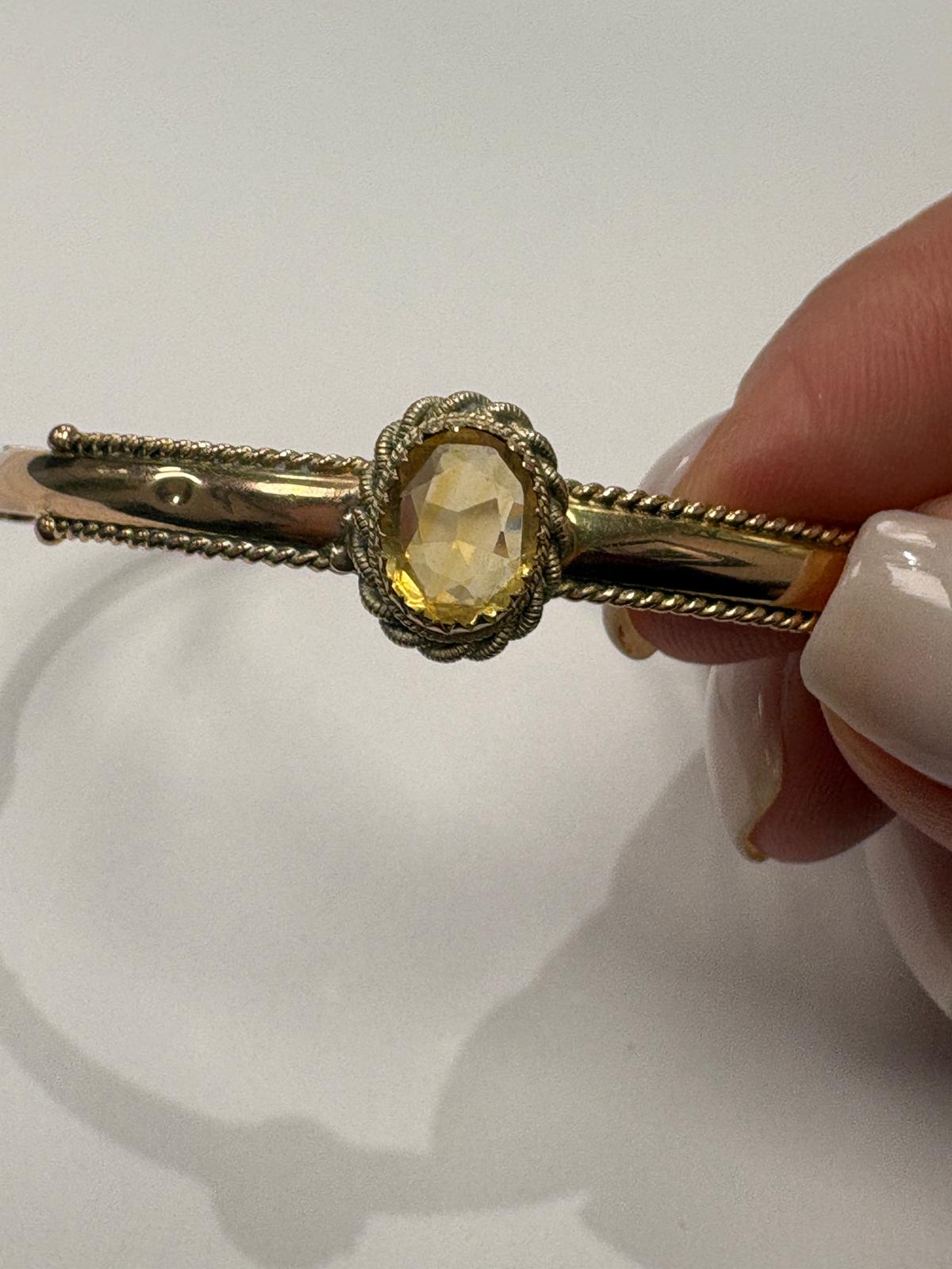 vintage citrine bangle, pre-loved gold bangle, antique 9ct gold bangle Harrogate, vintage jewellery showroom Yorkshire, second hand gold bangle Leeds York, vintage citrine jewellery UK
