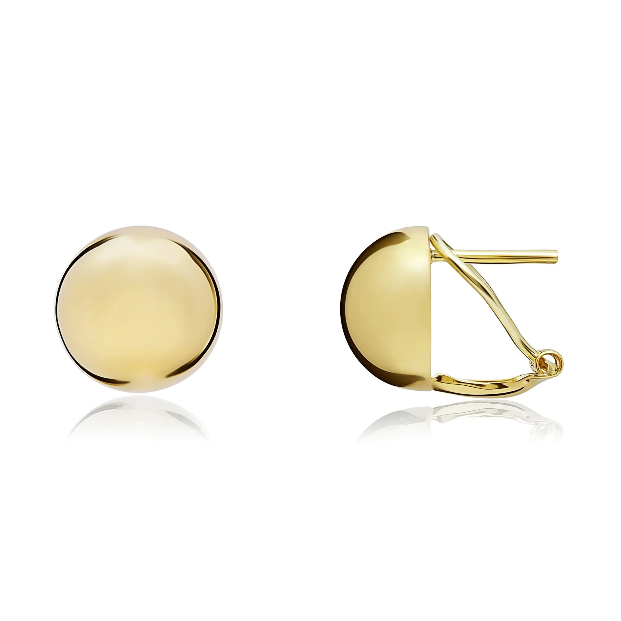 9k yellow gold dome polished chunky earrings from fogal and barnes fine jewellers of harrogate. Unique and modern earrings, jewellery shop 