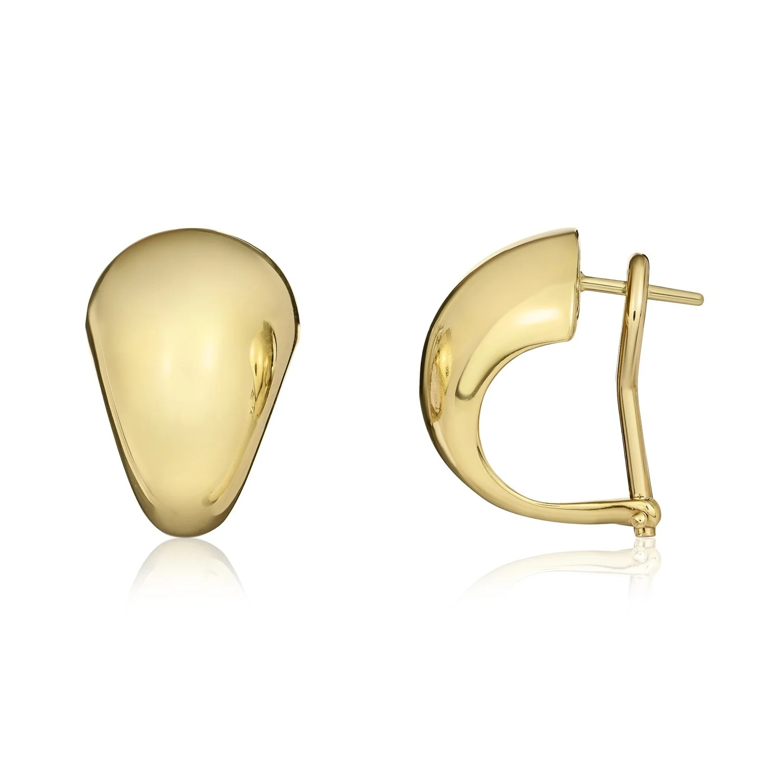 9k yellow gold polished chunky modern earrings, from fogal and barnes fine jewellers of harrogate. Gifts or her in Harrogate 