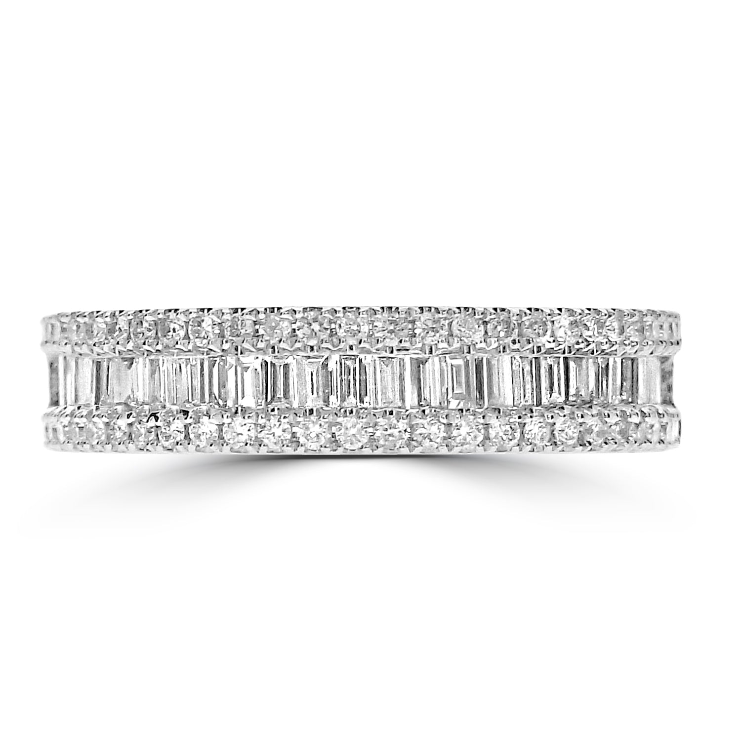 BAGUETTE AND ROUND  DIAMOND ETERNITY/WEDDING RING
