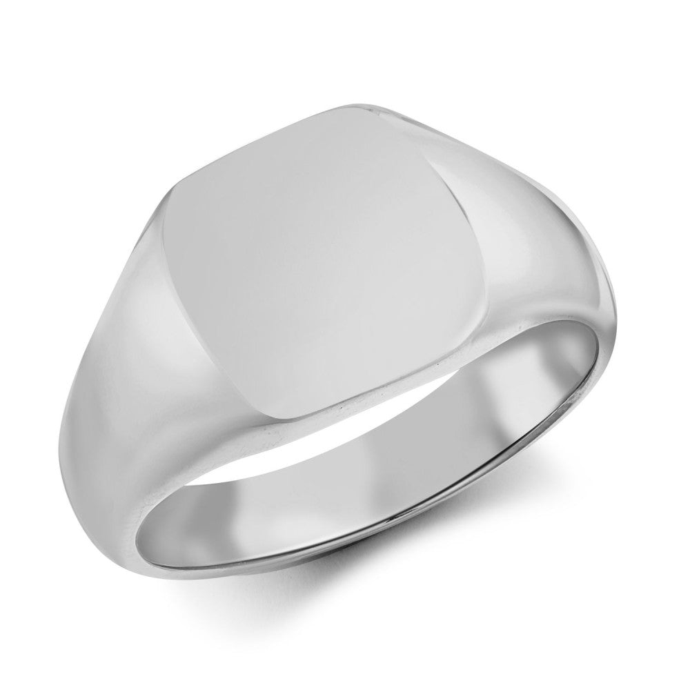 925 silver cushion shape signet ring handcrafted by Fogal & Barnes Harrogate