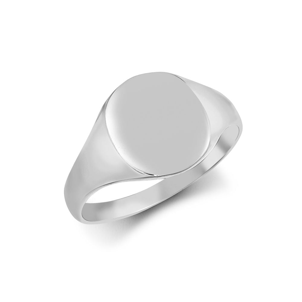 925 sterling silver oval signet ring, hand-finished and polished, suitable for ladies or children – Fogal & Barnes Fine Jewellers of Harrogate.