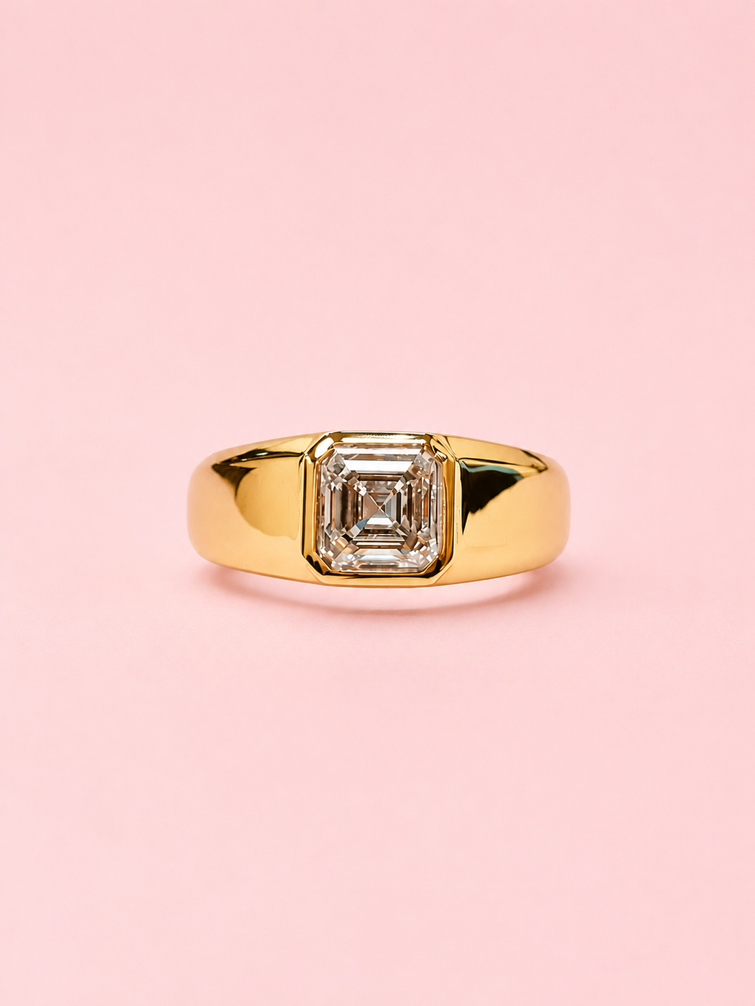 Asscher cut lab grown diamond mensgagement rings, Harrogate Jewellers independent jewellery shop 