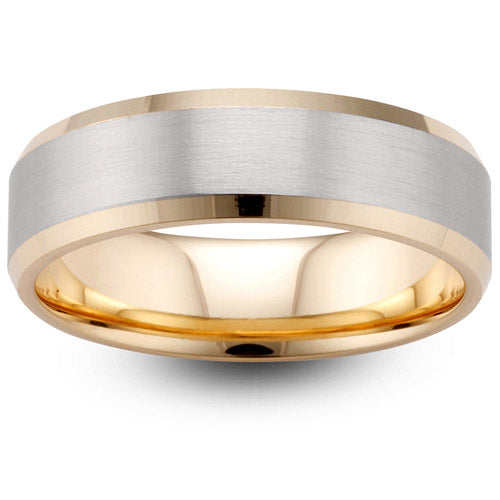 YELLOW GOLD WEDDING RING WITH  CHAMFERED EDGE