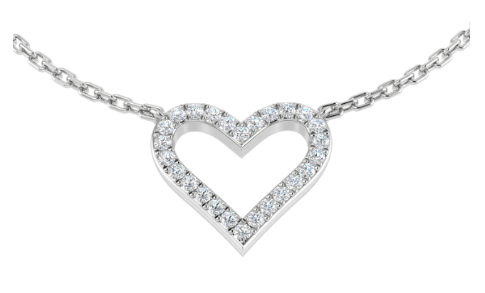 DIAMOND HEART SHAPED PENDANT NECKLACE