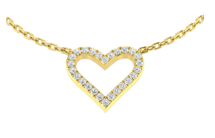 DIAMOND HEART SHAPED PENDANT NECKLACE