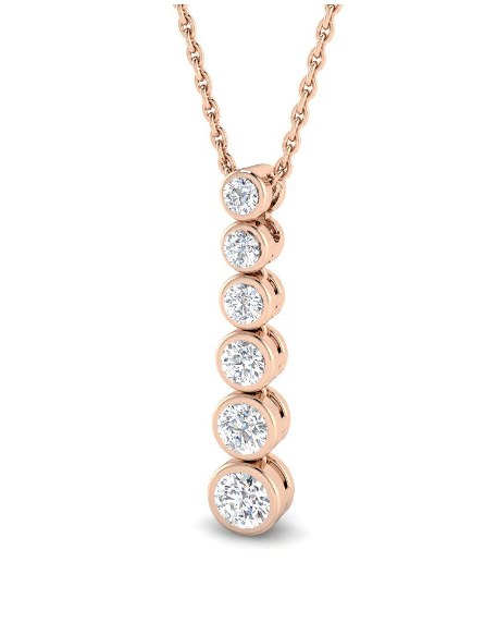 ROUND DIAMOND DROP PENDANT NECKLACE