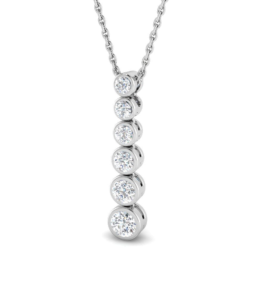 ROUND DIAMOND DROP PENDANT NECKLACE