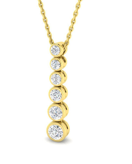 ROUND DIAMOND DROP PENDANT NECKLACE