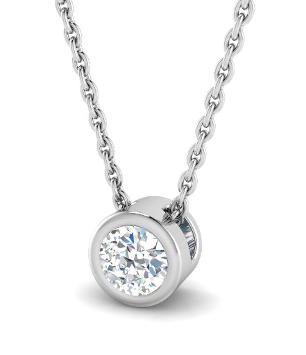 ROUND BEZEL DIAMOND PENDANT NECKLACE