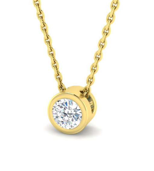 ROUND BEZEL DIAMOND PENDANT NECKLACE