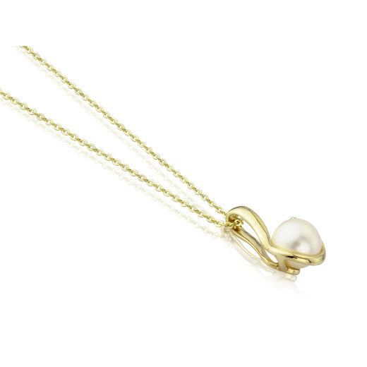 HARROGATE TIMELESS 9CT YELLOW GOLD PEARL & DIAMOND NECKLACE