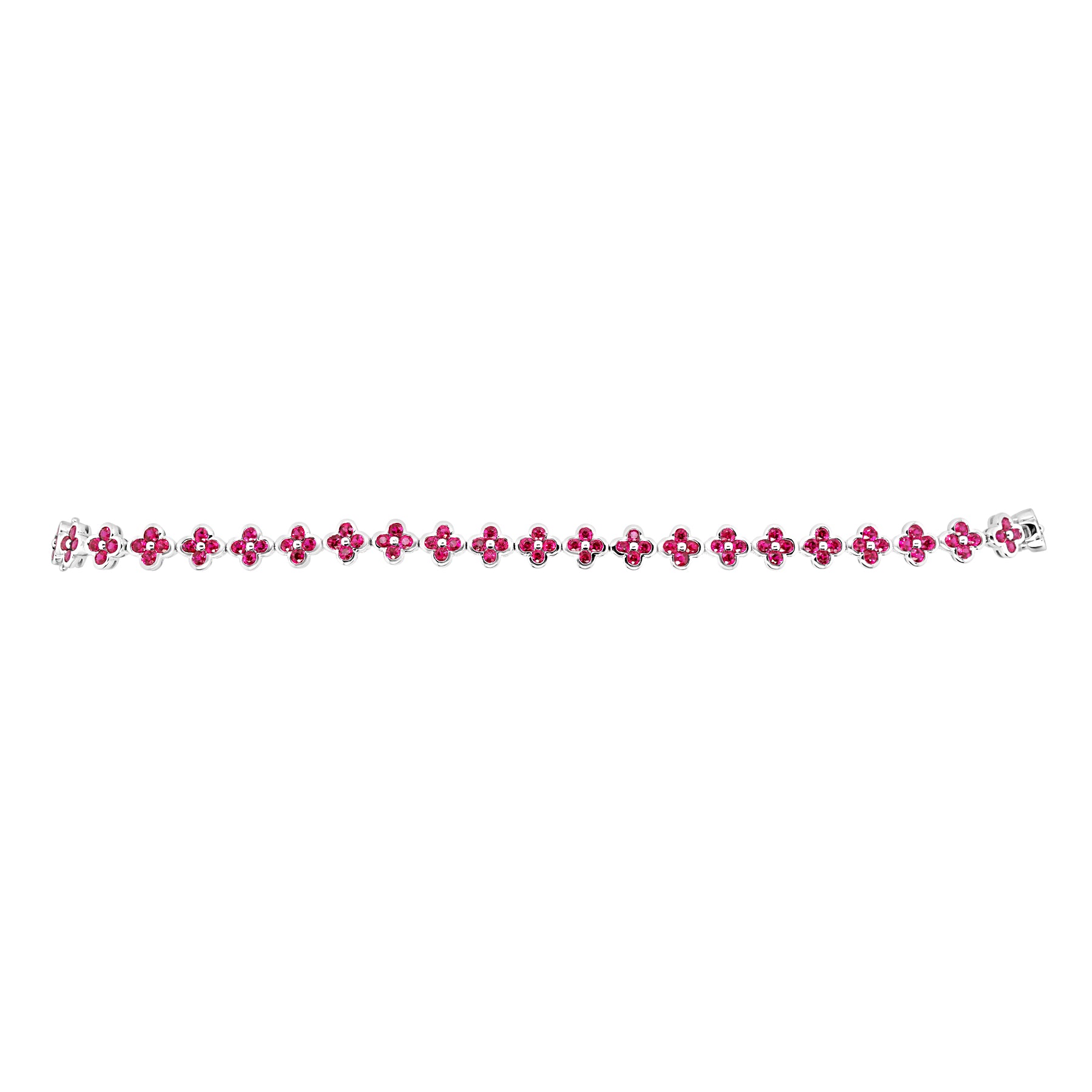 TIMELESS LUXURY 18CT WHITE GOLD RUBY LINE BRACELET