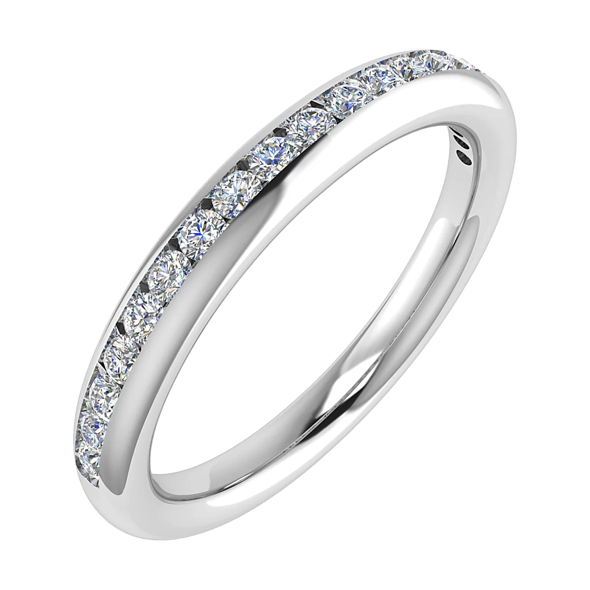 CHANNEL SET BRILLIANT ROUND DIAMOND ETERNITY WEDDING RING