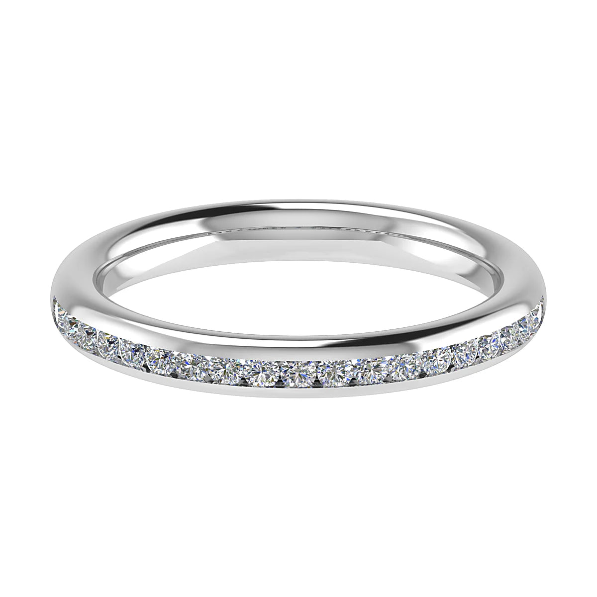 CHANNEL SET BRILLIANT ROUND DIAMOND ETERNITY WEDDING RING