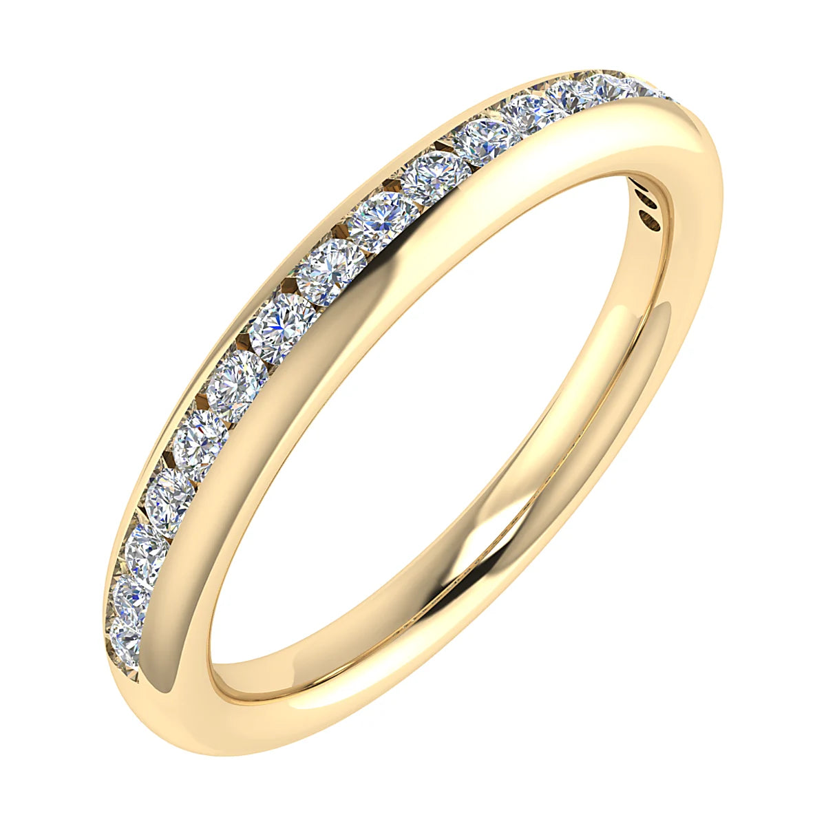 CHANNEL SET BRILLIANT ROUND DIAMOND ETERNITY WEDDING RING