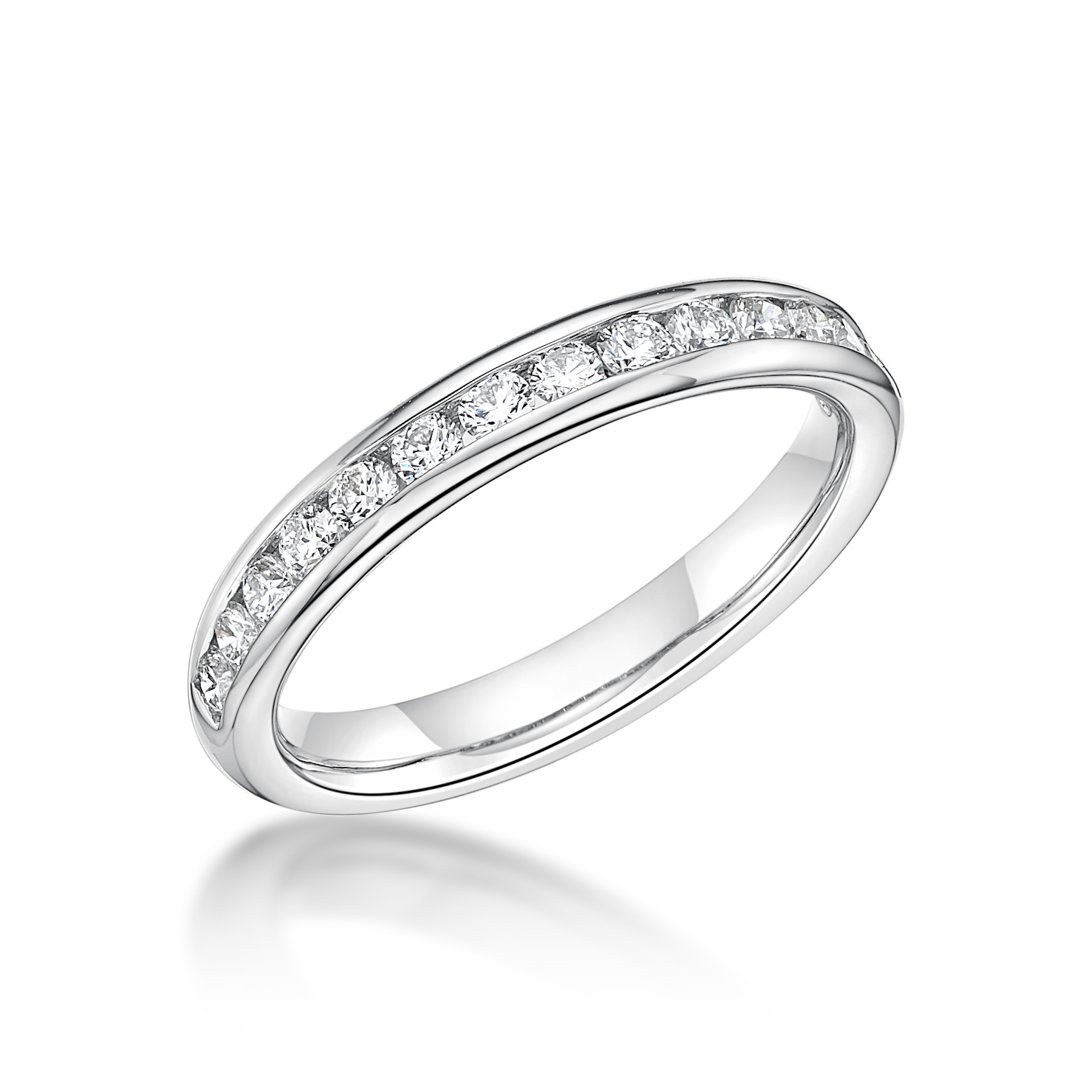 CHANNEL SET ROUND BRILLIANT DIAMOND ETERNITY WEDDING RING