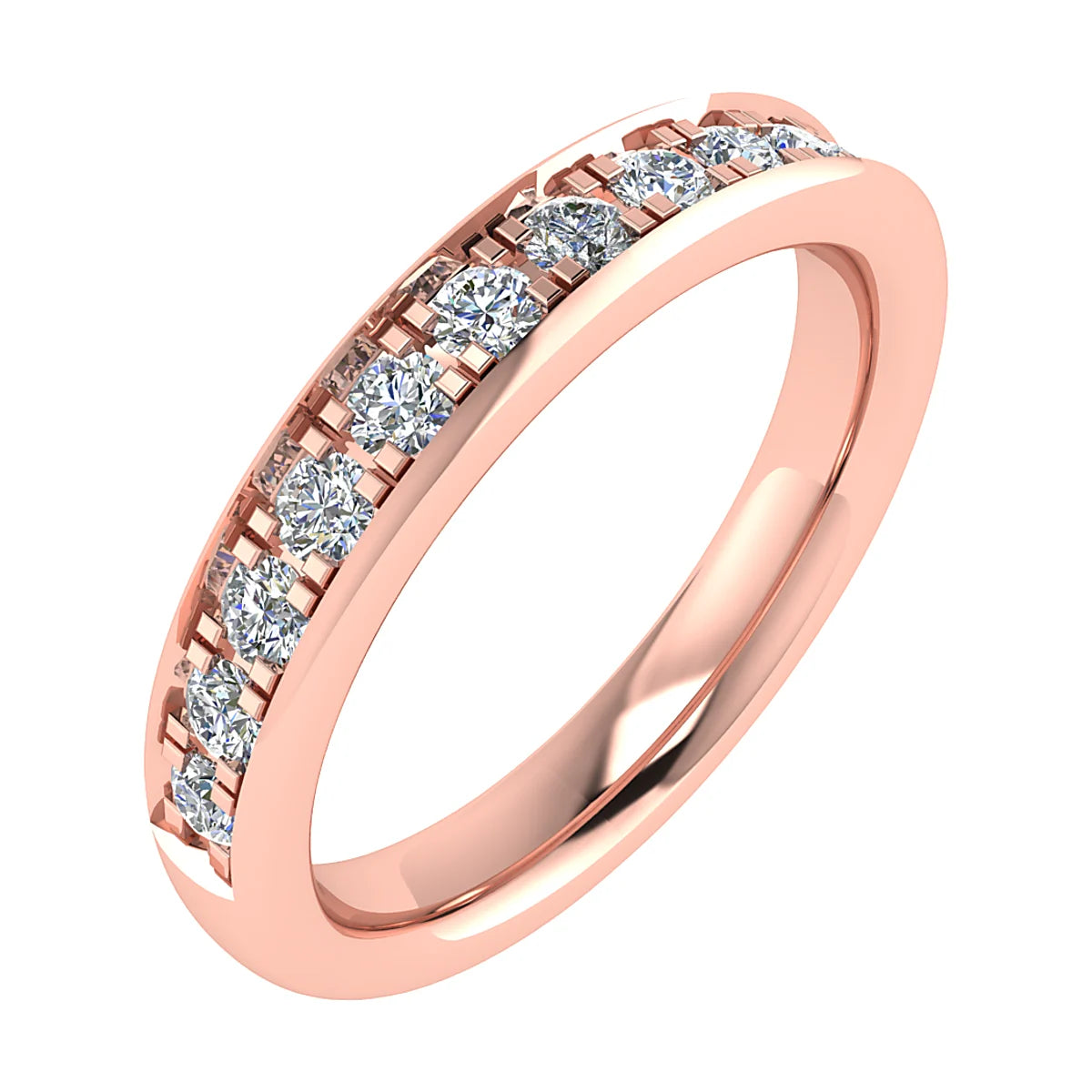 DIAMOND GRAIN HALF SET ETERNITY/WEDDING RING