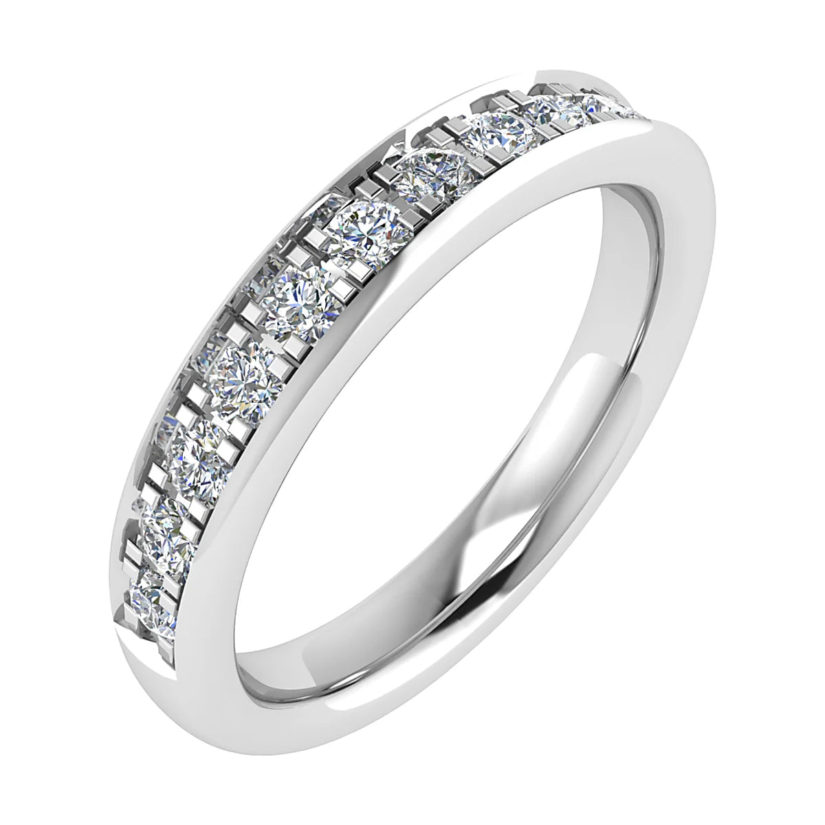 DIAMOND GRAIN HALF SET ETERNITY/WEDDING RING