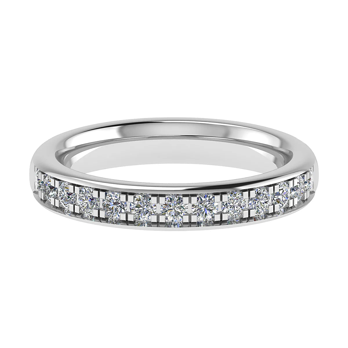 DIAMOND GRAIN HALF SET ETERNITY/WEDDING RING