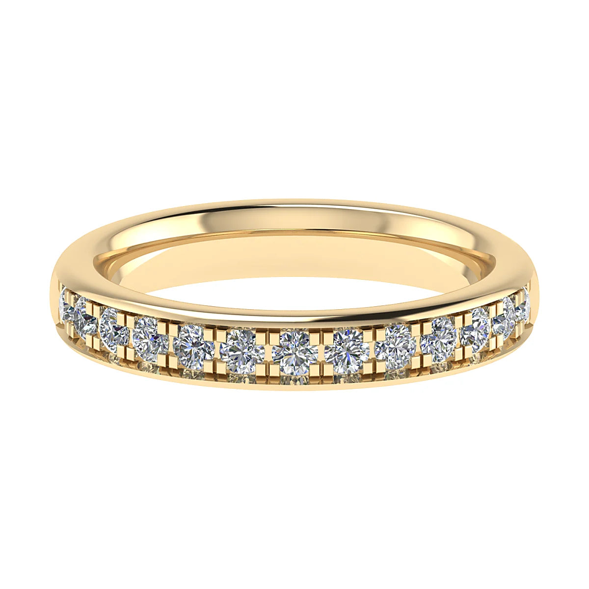 DIAMOND GRAIN HALF SET ETERNITY/WEDDING RING