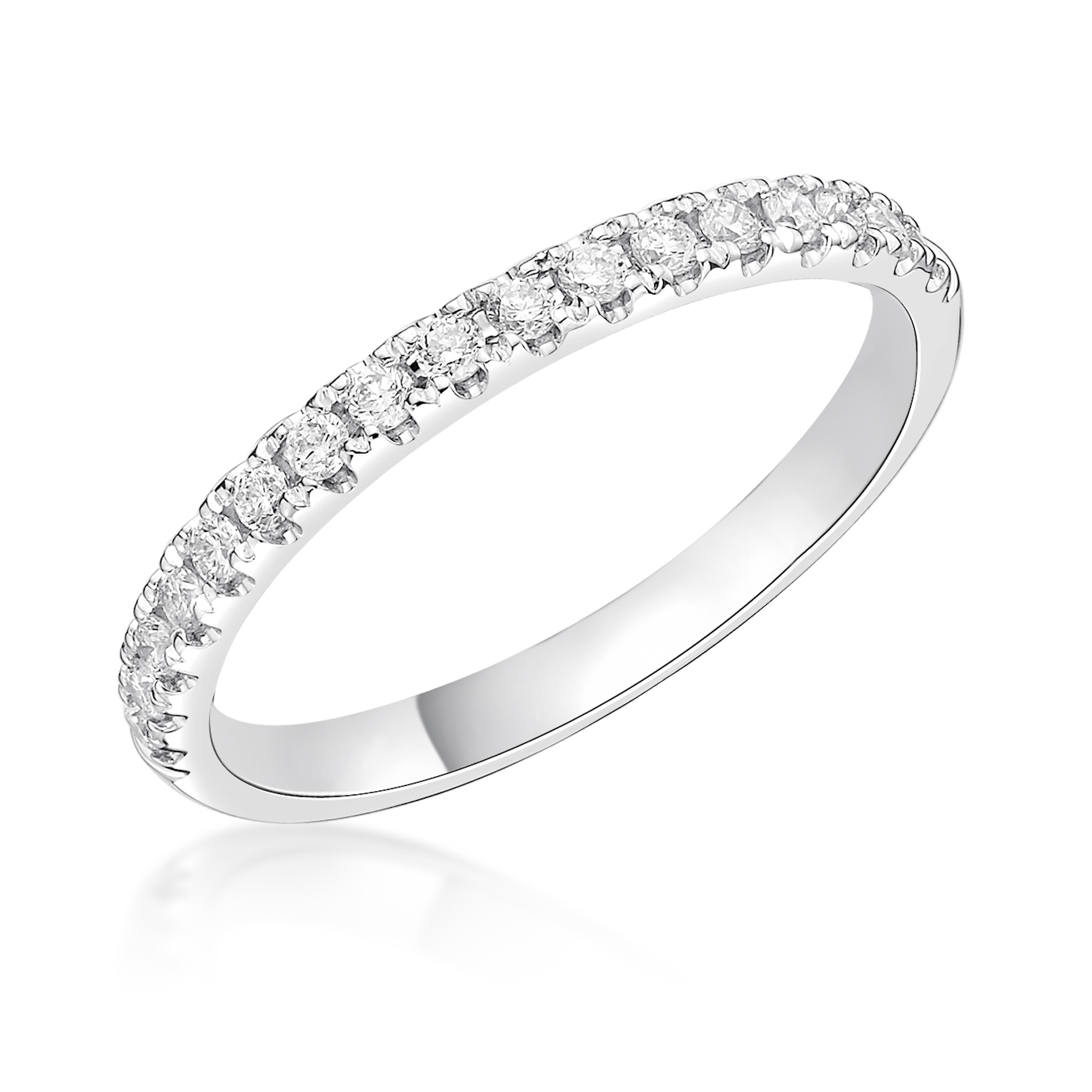 MICRO SET ROUND BRILLIANT DIAMOND WEDDING ETERNITY  RING