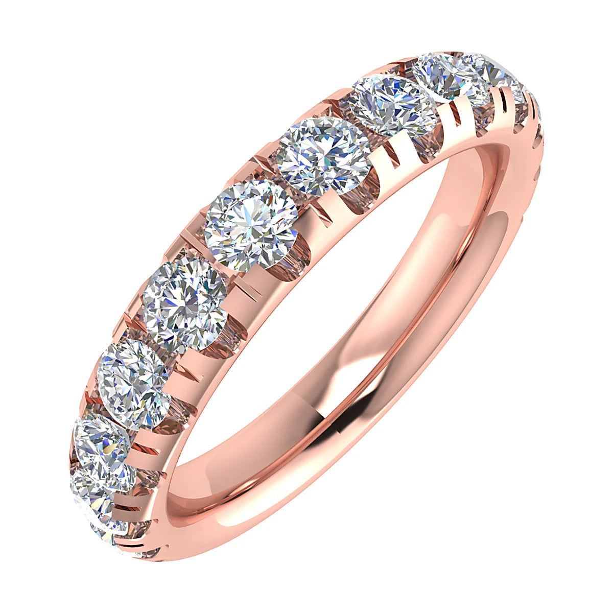 MICRO SET ROUND BRILLIANT DIAMOND WEDDING ETERNITY RING