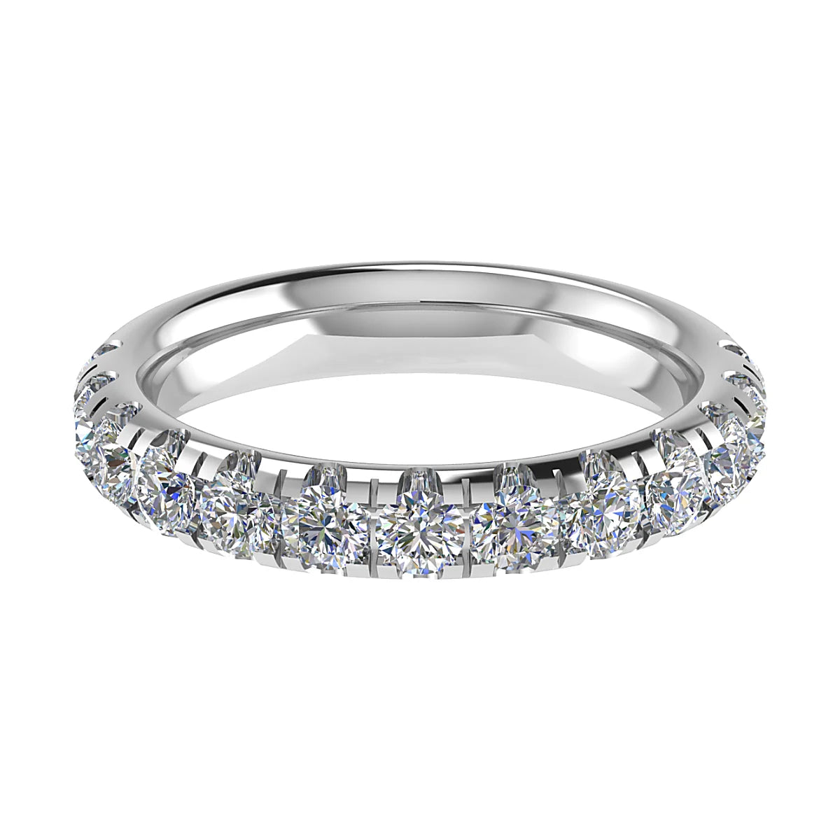 MICRO SET ROUND BRILLIANT DIAMOND WEDDING ETERNITY RING