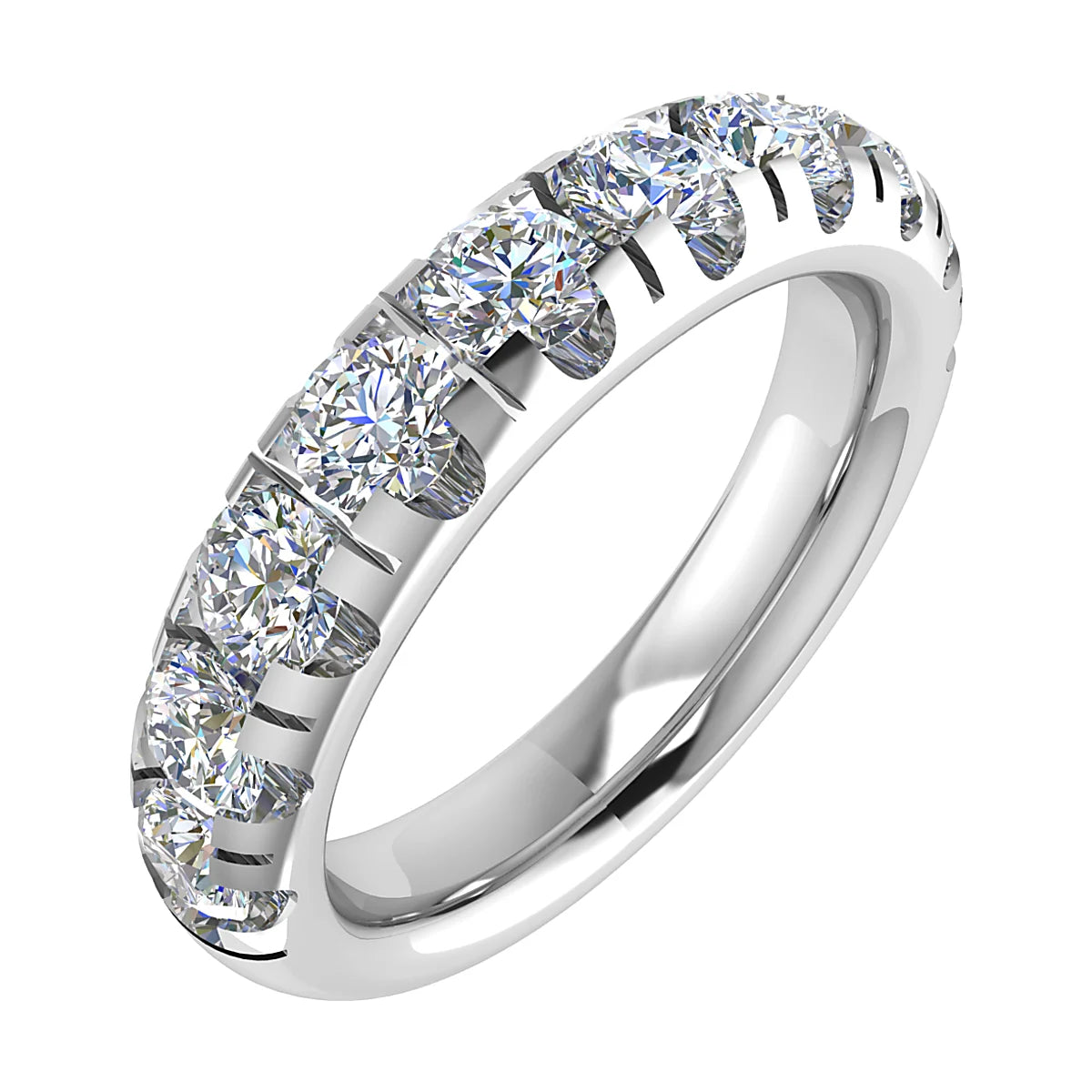 ROUND DIAMOND CLAW ETERNITY/WEDDING RING