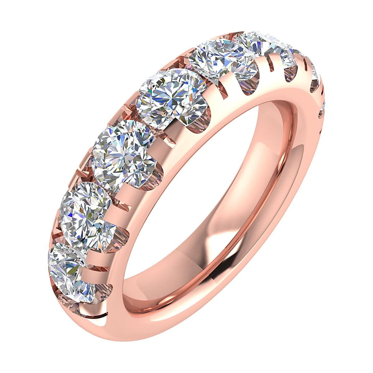 HALF DIAMOND CLAW ETERNITY/WEDDING RING