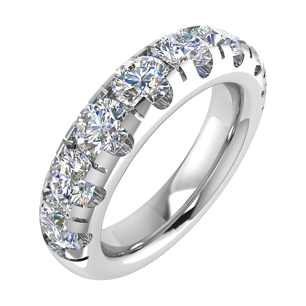 HALF DIAMOND CLAW ETERNITY/WEDDING RING